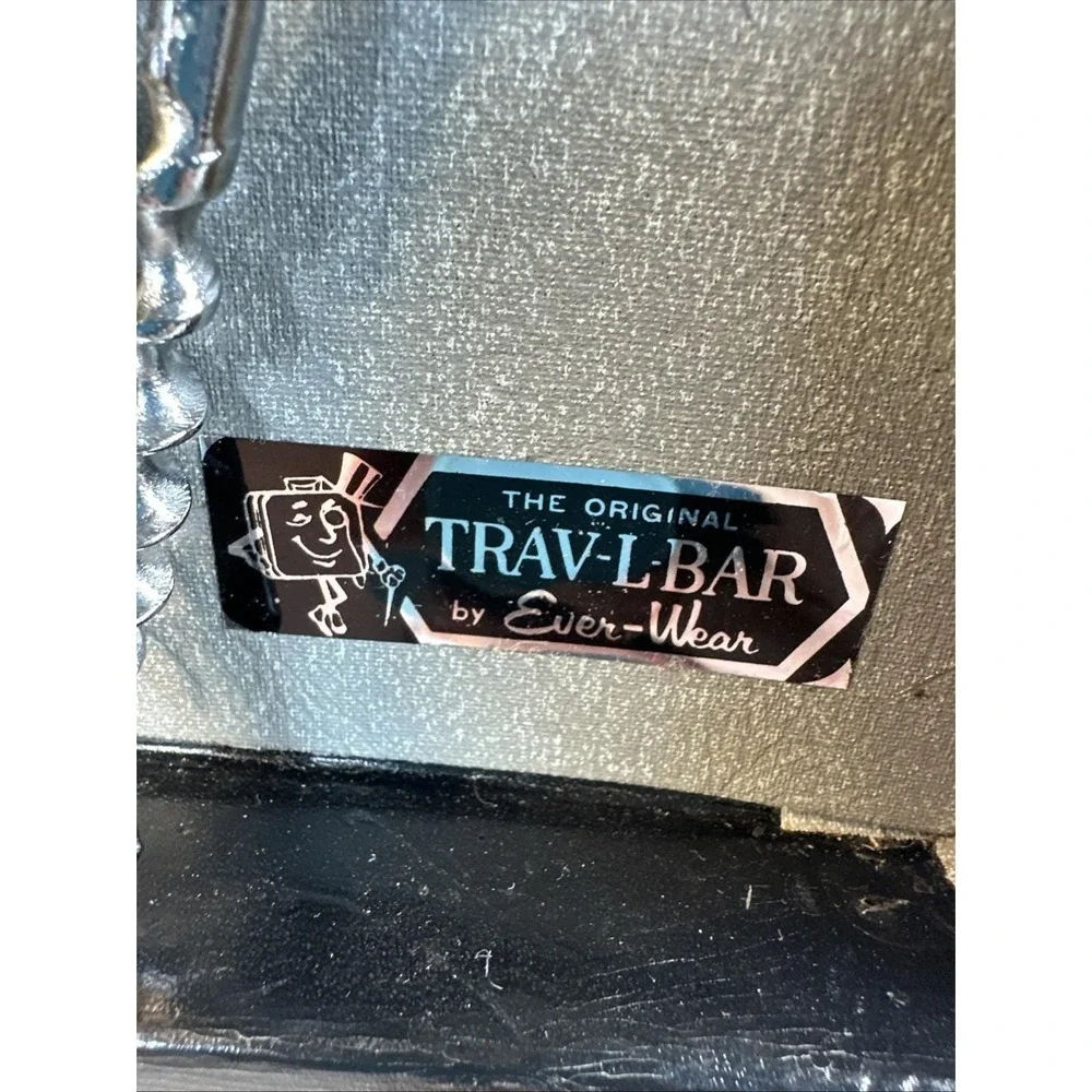 Vintage Trav-L-Bar By Ever Wear Travel Bar 8 Peice Set Black Case GVC